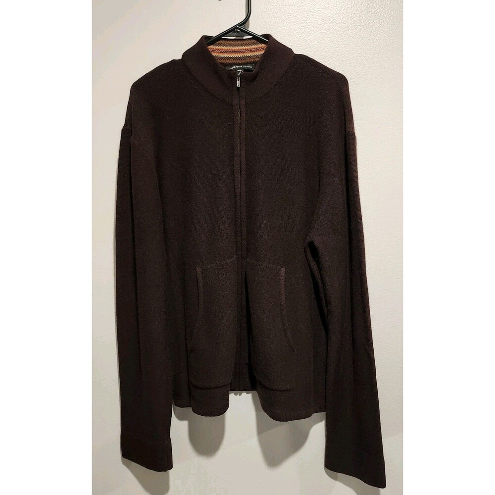 James Perse Mens 100% Cashmere Zip-Up Sweater Brown Size 4 (X-Large)